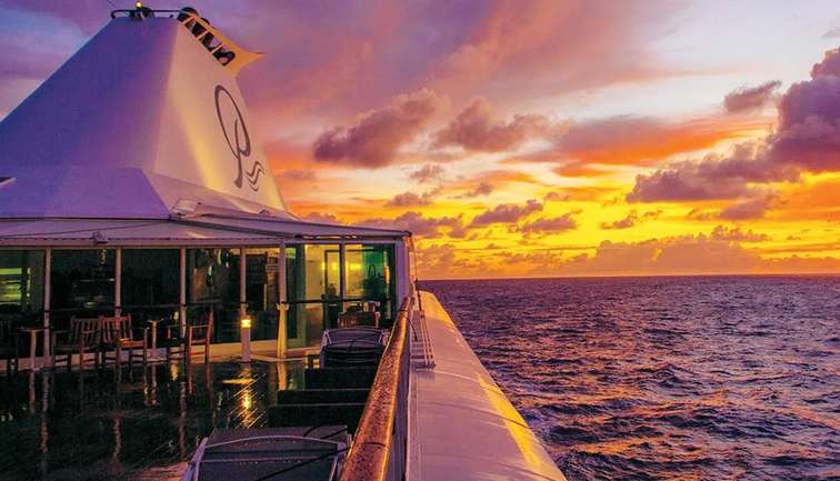 MS PAUL GAUGUIN at sunset