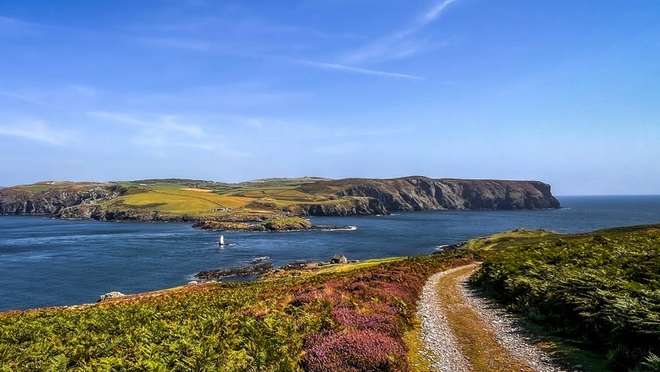 Cruise past a tiny bird sanctuary islet off the southern tip of the Isle of Man.