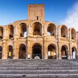 An ancient roman amphitheater in Arles, France