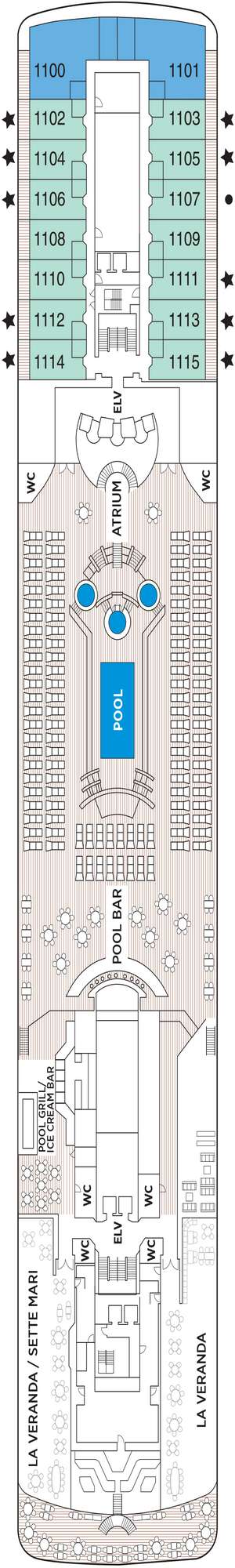 Deck plan for Regent Seven Seas Mariner