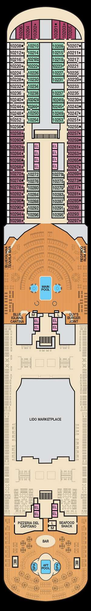 Deck plan for Carnival Panorama