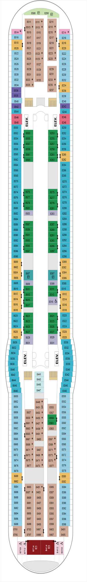 Deck plan for Freedom of the Seas