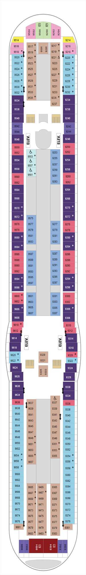 Deck plan for Voyager of the Seas