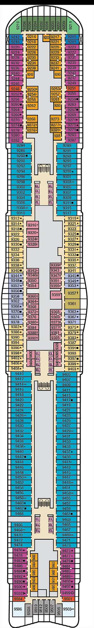 Deck plan for Carnival Jubilee
