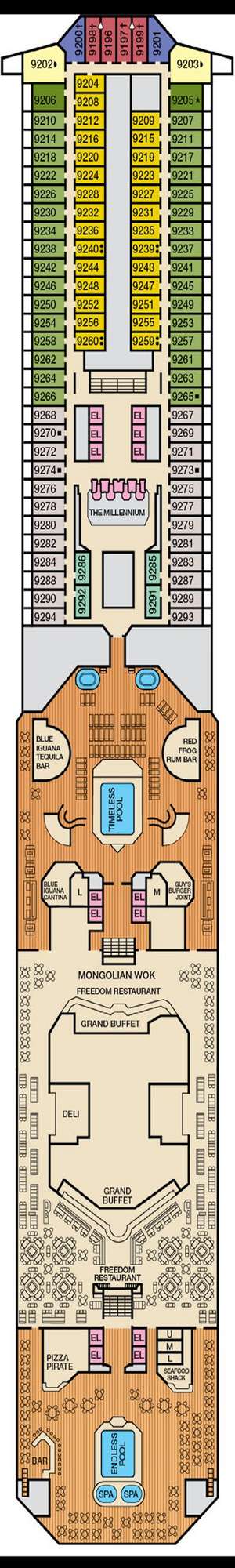 Deck plan for Carnival Freedom