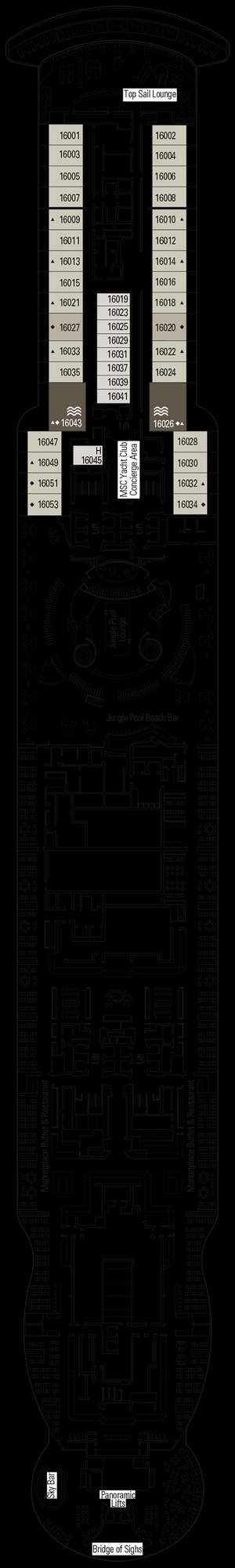 Deck plan for MSC Seashore