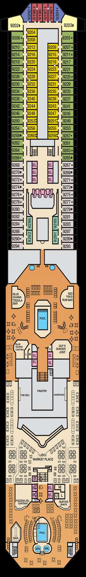 Deck plan for Carnival Radiance