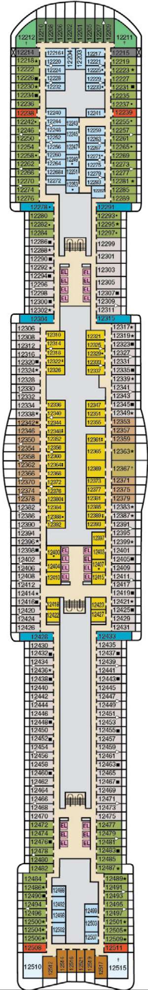 Deck plan for Carnival Festivale