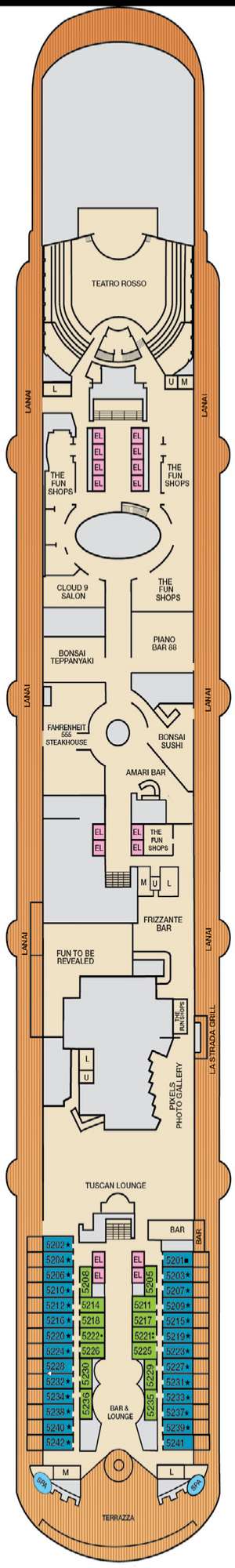 Deck plan for Carnival Firenze