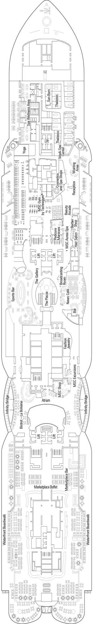 Deck plan for MSC Seaside