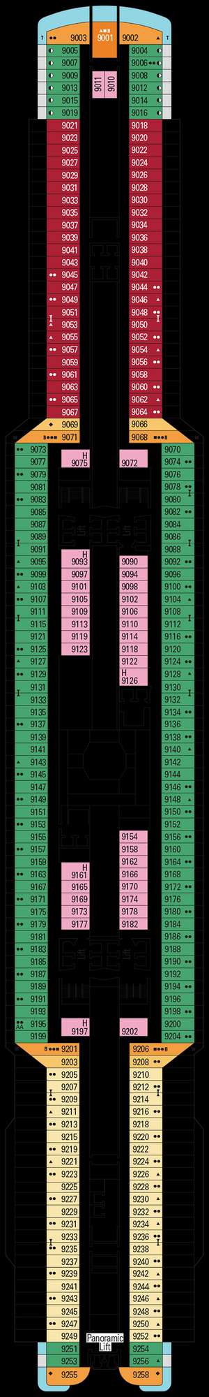 Deck plan for MSC Seaside