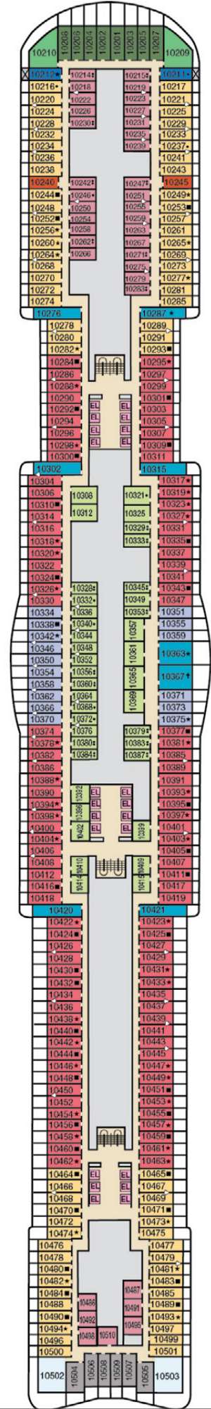 Deck plan for Carnival Festivale