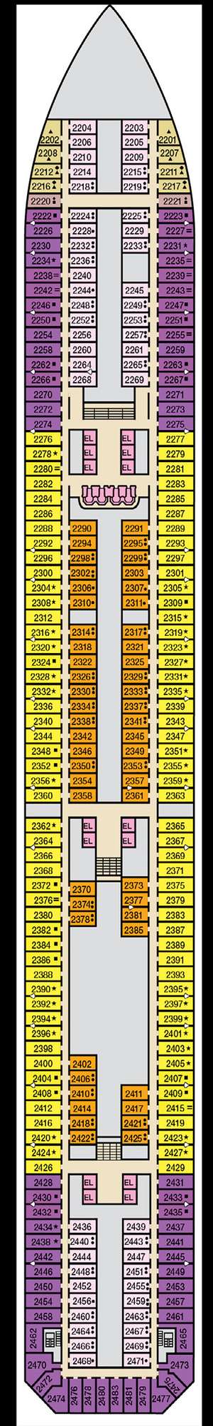 Deck plan for Carnival Splendor