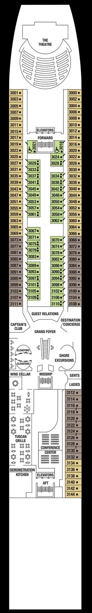 Deck plan for Celebrity Infinity