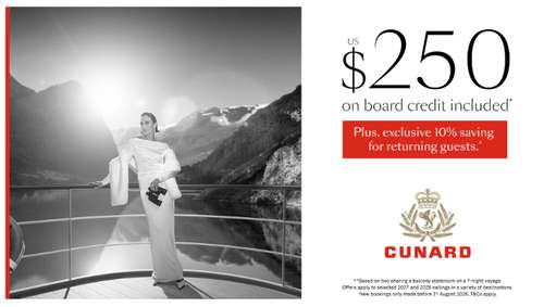Cunard 10% past pax -iglu promotional banner