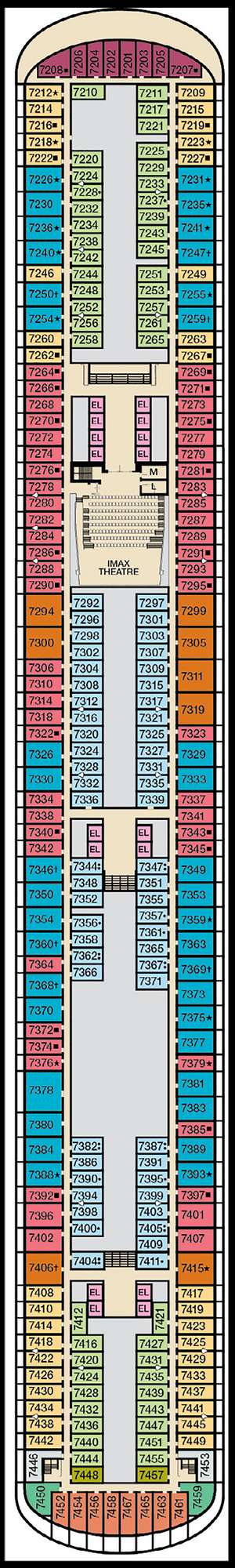 Deck plan for Carnival Vista