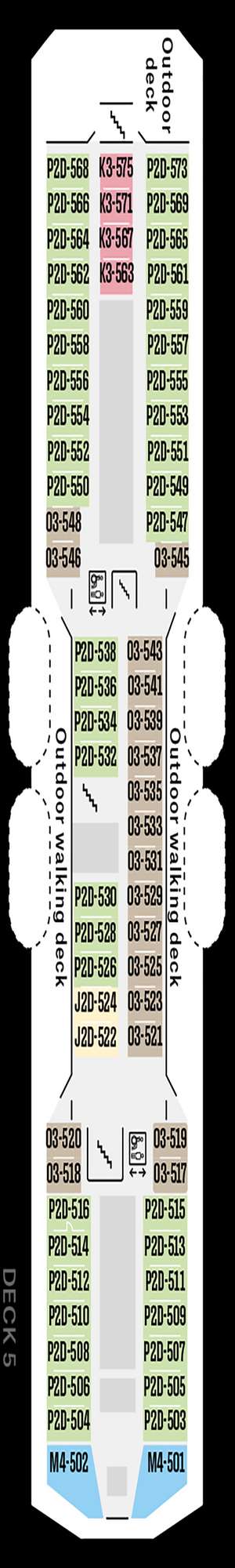 Deck plan for MS Nordkapp