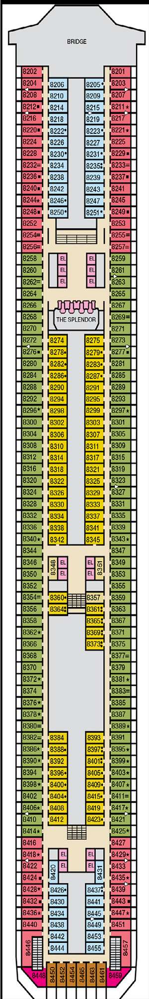 Deck plan for Carnival Splendor