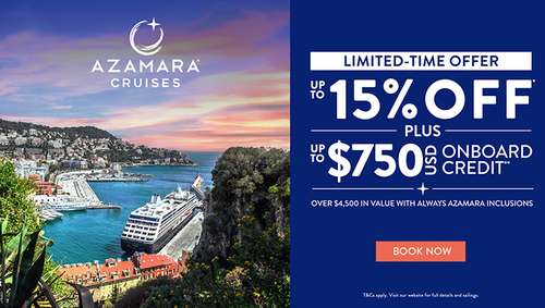 aza Upto 15% off & Upto $750 promotional banner
