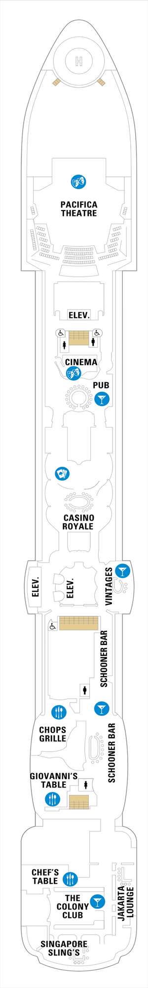 Deck plan for Brilliance of the Seas