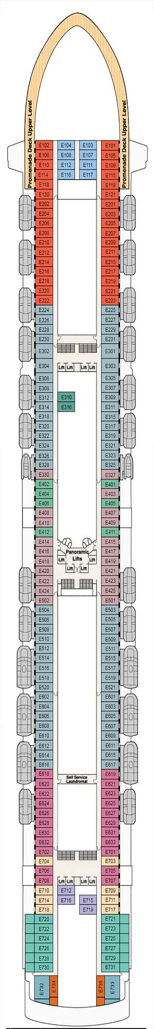 Deck plan for Crown Princess