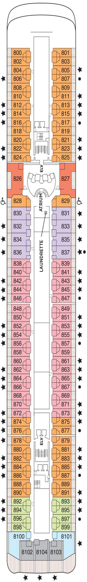 Deck plan for Regent Seven Seas Mariner