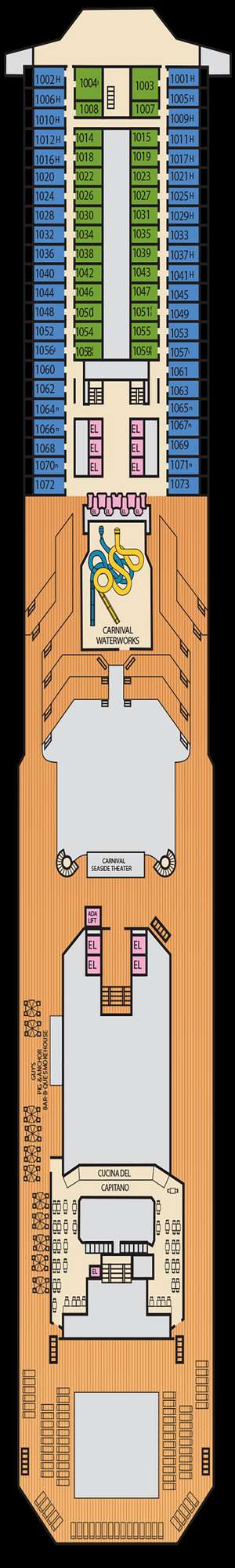 Deck plan for Carnival Radiance