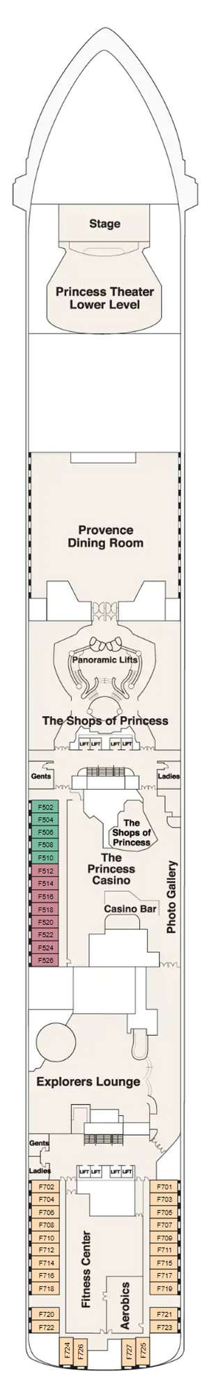 Deck plan for Island Princess