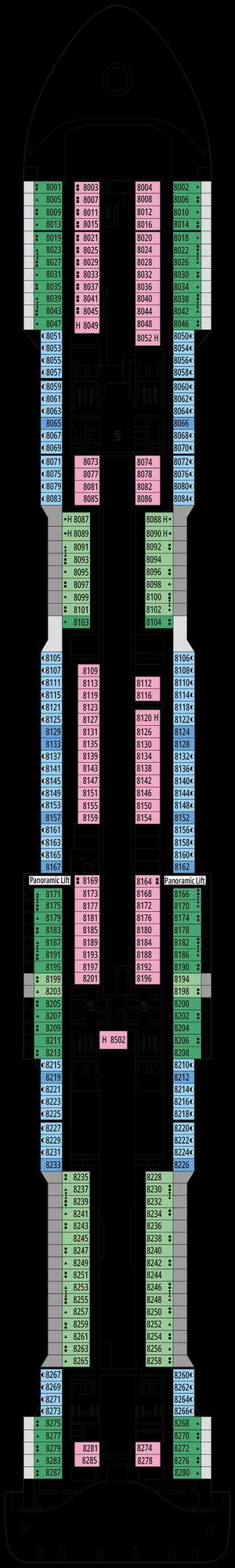 Deck plan for MSC Euribia