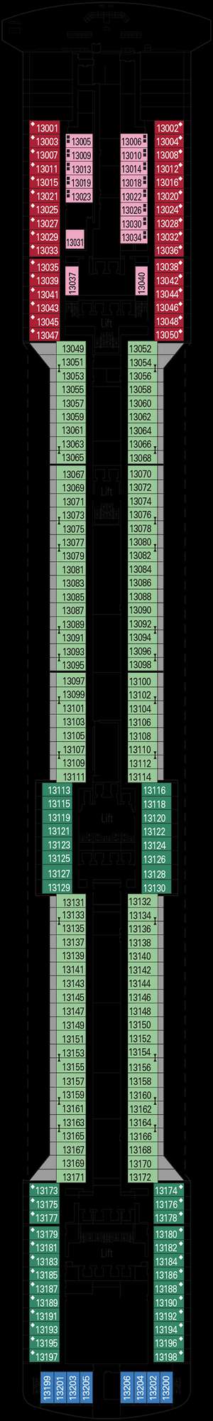 Deck plan for MSC Fantasia