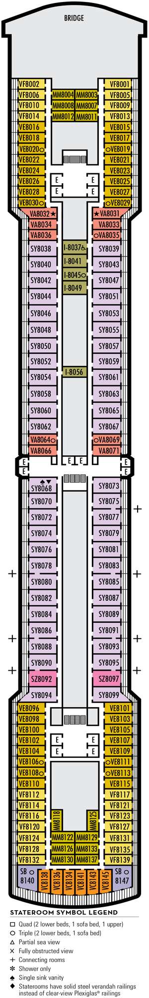 Deck plan for Zuiderdam