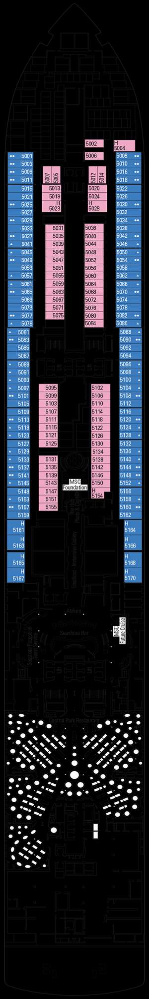 Deck plan for MSC Seashore