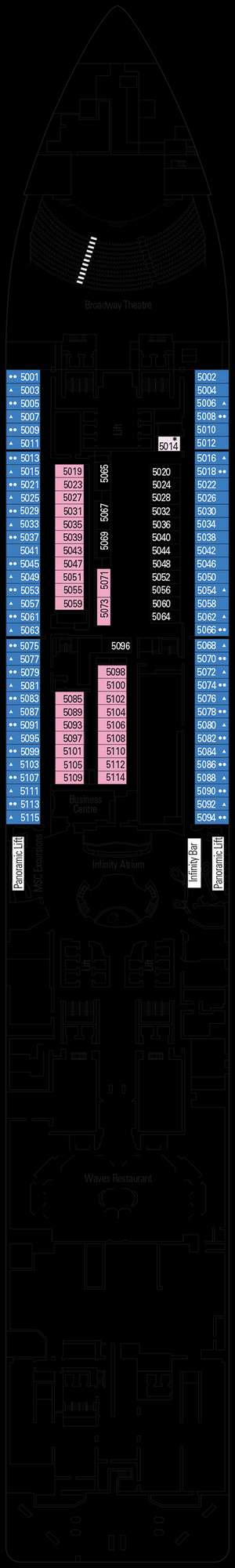 Deck plan for MSC Meraviglia