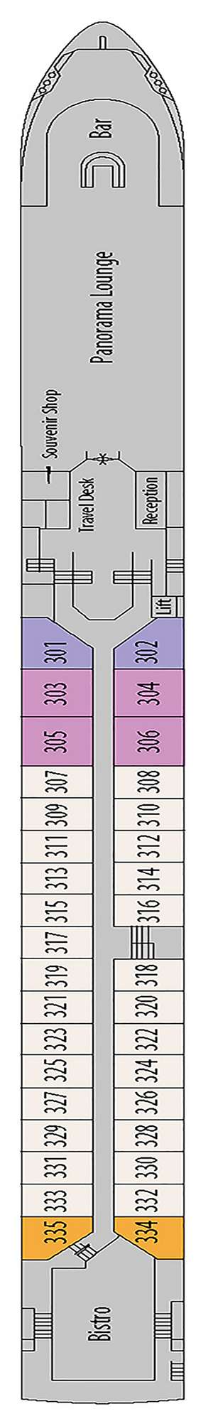 Deck plan for MS Emily Brontë