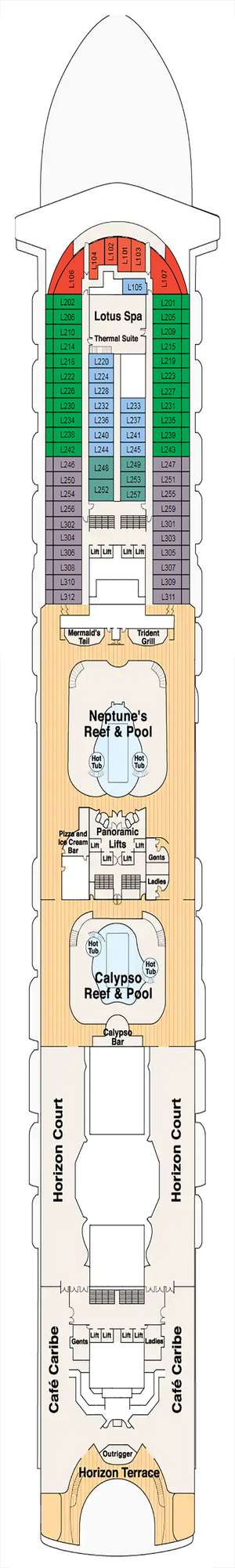 Deck plan for Crown Princess