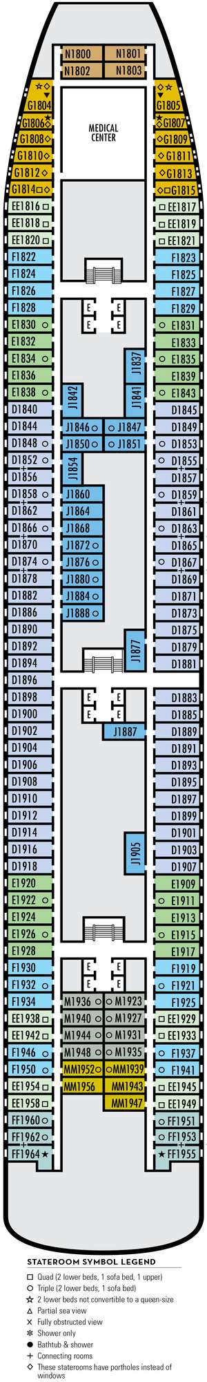 Deck plan for Zaandam