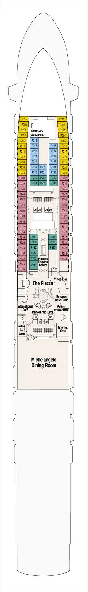 Deck plan for Crown Princess