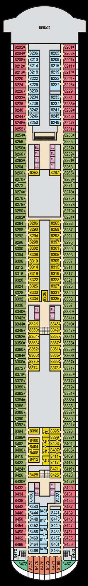 Deck plan for Carnival Panorama