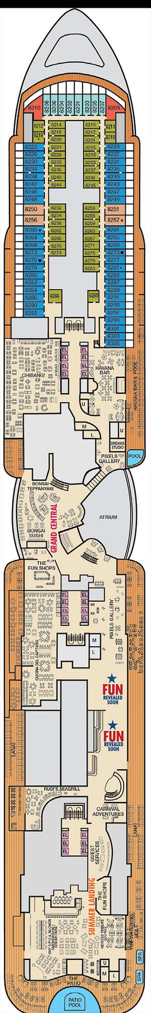 Deck plan for Carnival Jubilee