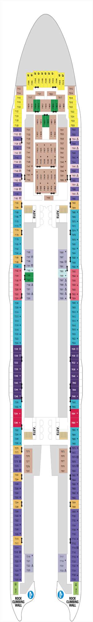 Deck plan for Oasis of the Seas