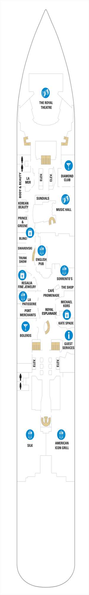 Deck plan for Ovation of the Seas