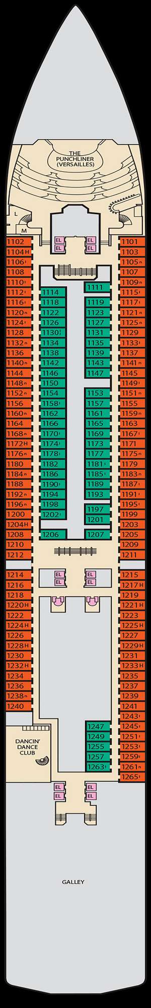 Deck plan for Carnival Spirit