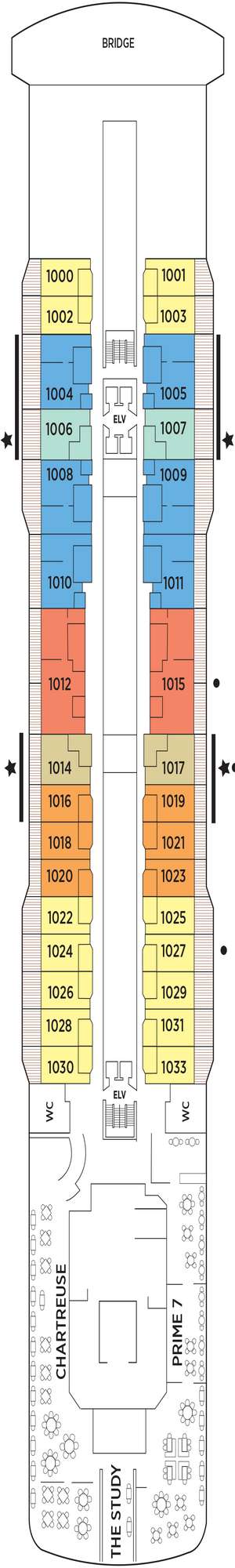 Deck plan for Regent Seven Seas Explorer