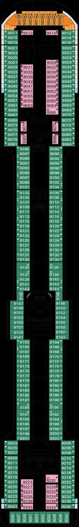 Deck plan for MSC Splendida