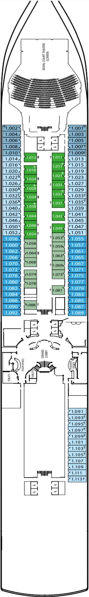 Deck plan for Queen Victoria