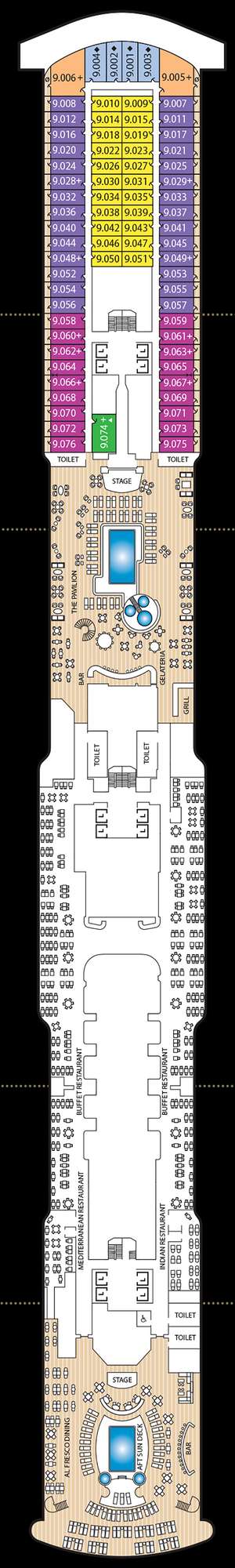 Deck plan for Queen Anne