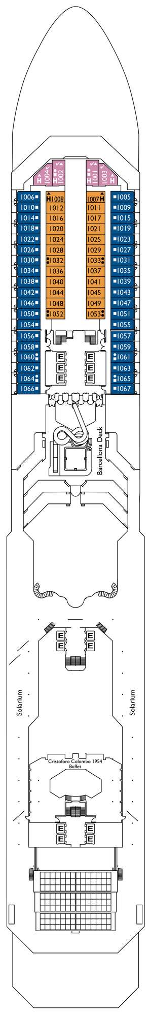 Deck plan for Costa Fortuna