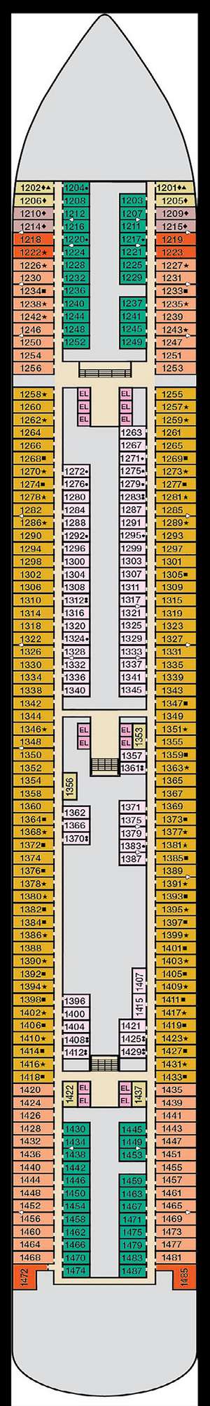 Deck plan for Carnival Vista