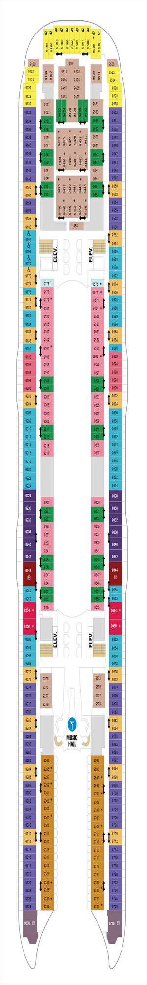 Deck plan for Oasis of the Seas