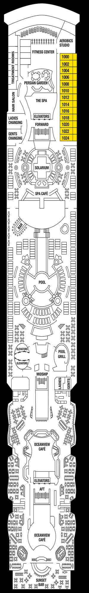 Deck plan for Celebrity Millennium